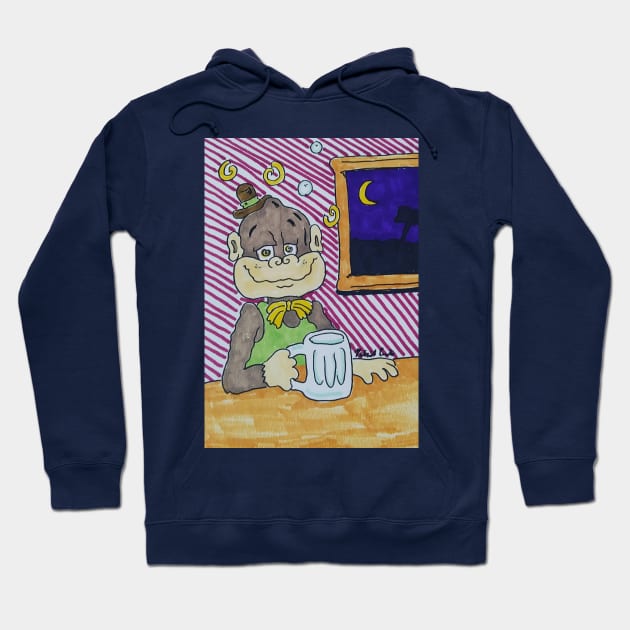 Drunken Monkey in the Bar Hoodie by ConidiArt